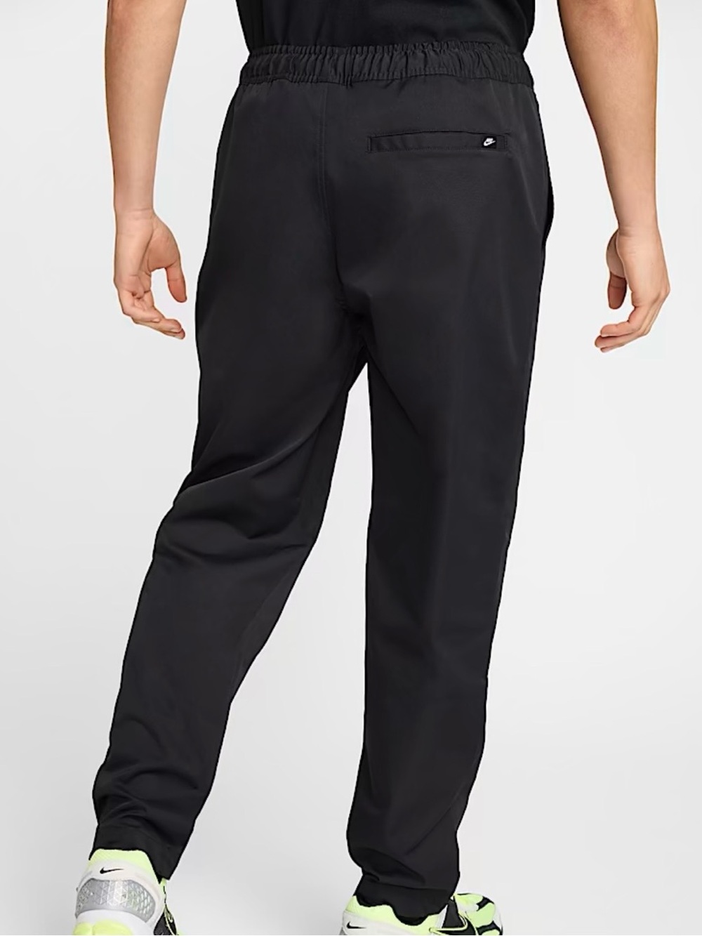 Nike Club Woven Tapered Pants Black Leg Drawstring Snap Gym Casual Mens XL